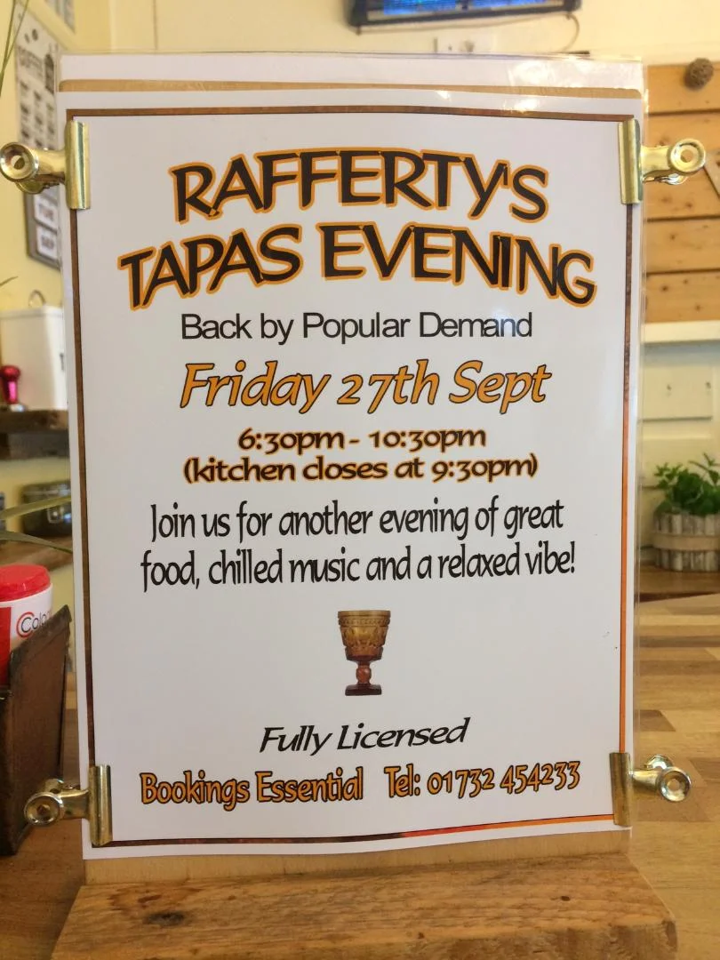 Rafferty's Next Tapas Evening - Fri 27th Sept '19 - Booking Essential