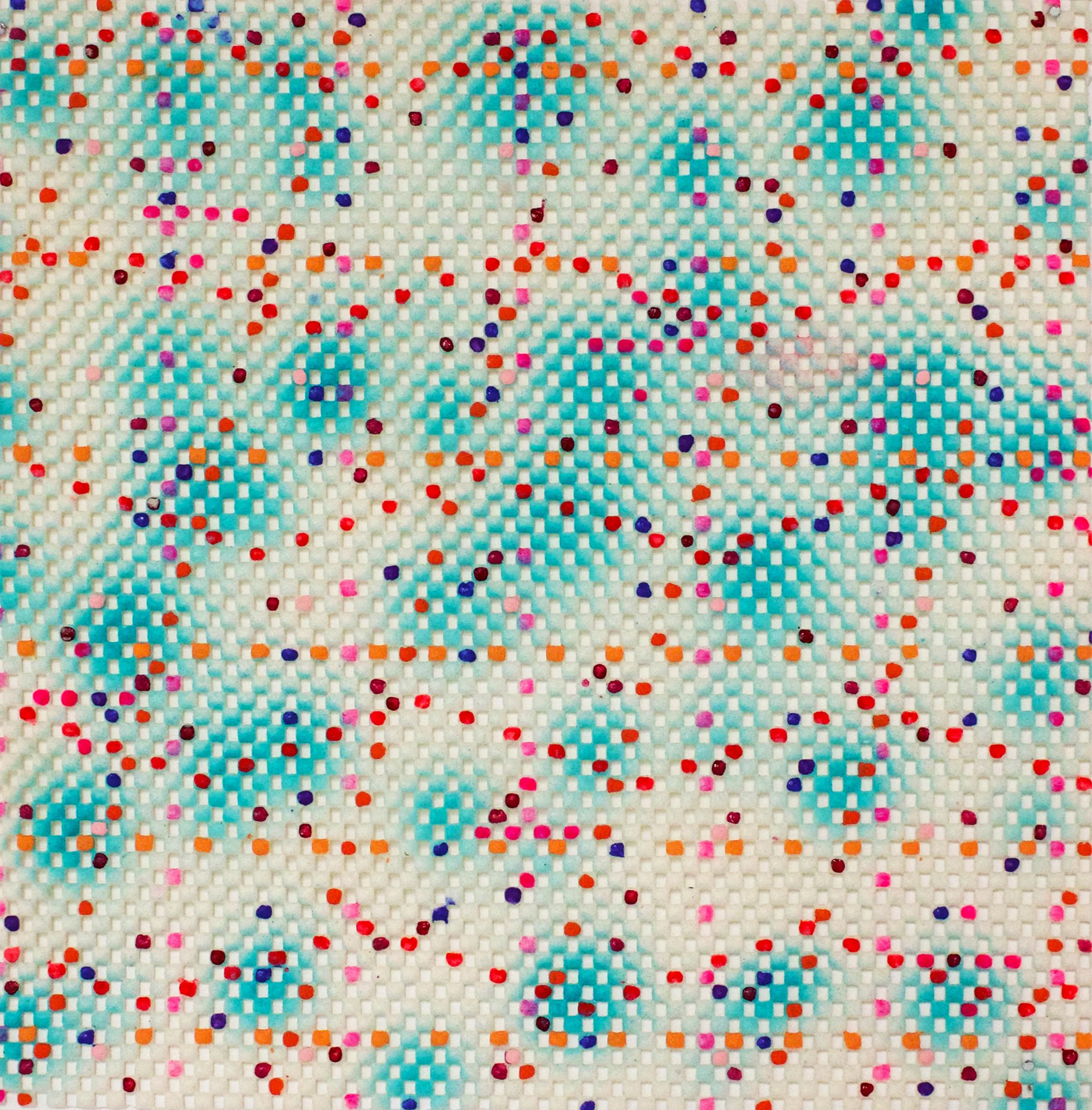 Shimmer 2017 Acrylic on rug pad 11.5” x 11.5”