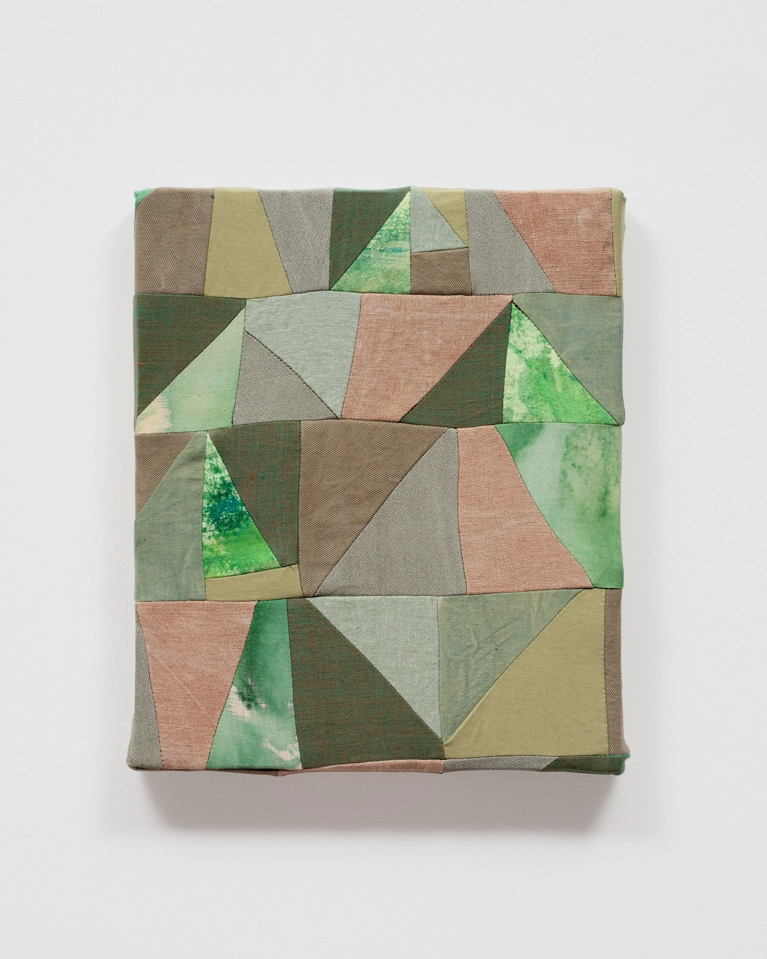   More than this   Poplin, shot cotton, canvas, linen, viscose, indigo, marigold, iron, fabric dye, acrylic paint.  10” x 12”  2025  Photo: Jay Stern 