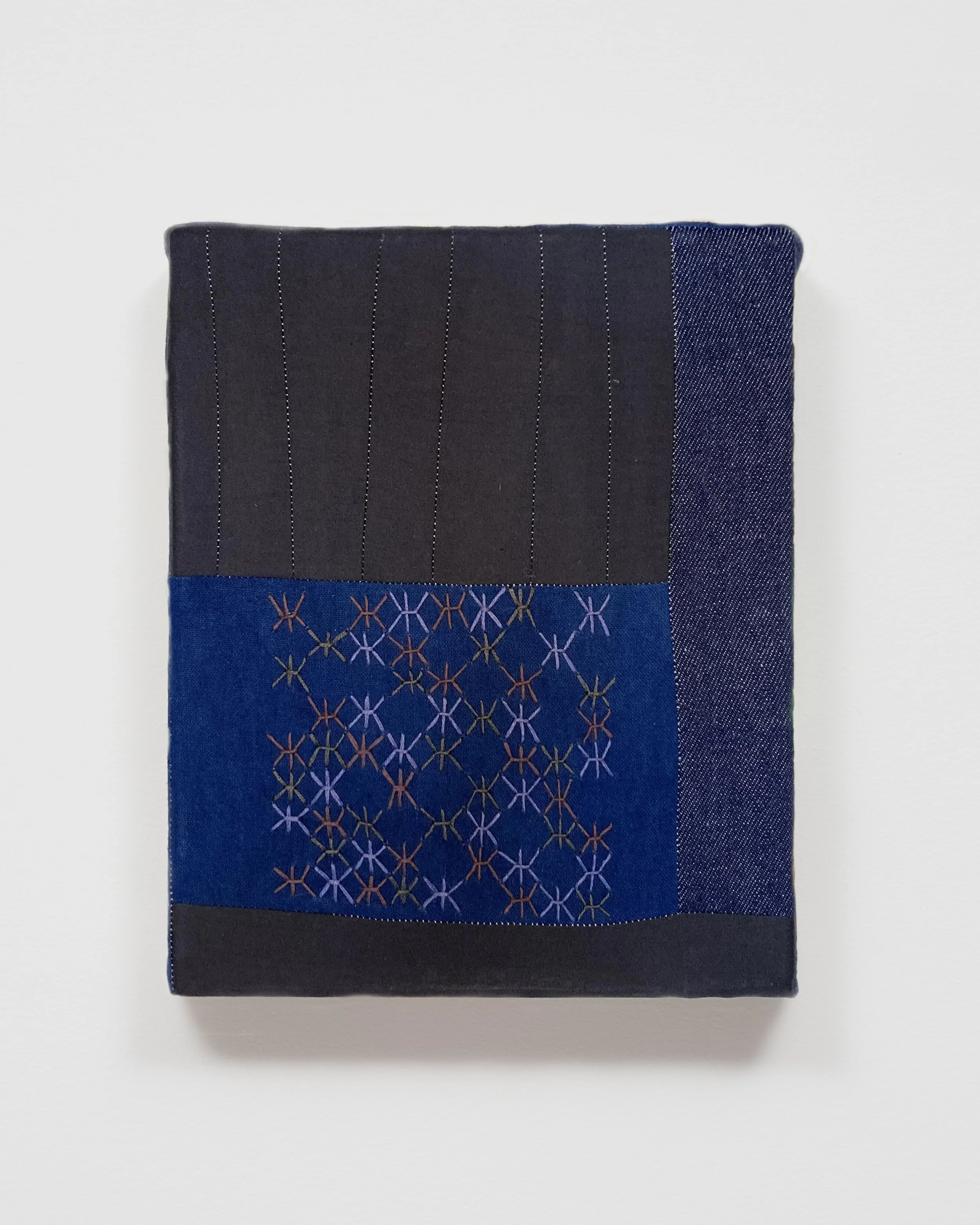   Bundled   Poplin, linen, denim, indigo, embroidery thread.  8” x 10”  2021 