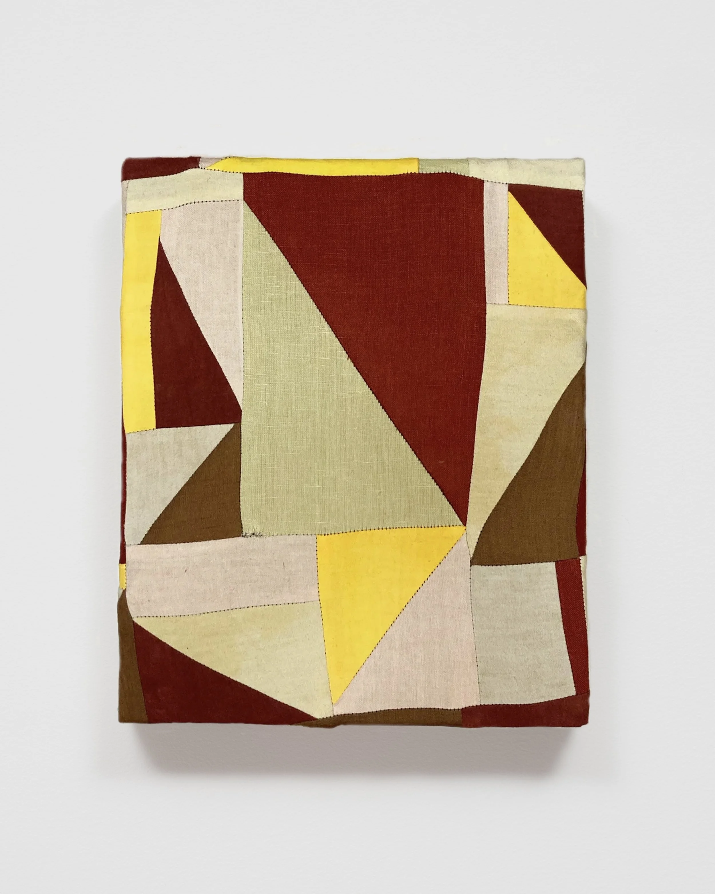   Cliff Shadow   Muslin, poplin, linen, madder, marigold.  10” x 12”  2021 
