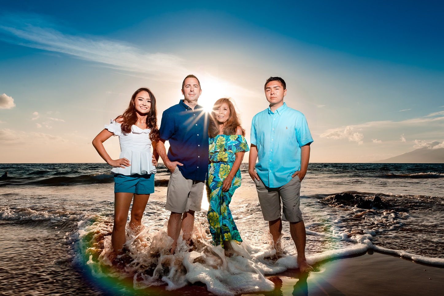 sunset portrait family