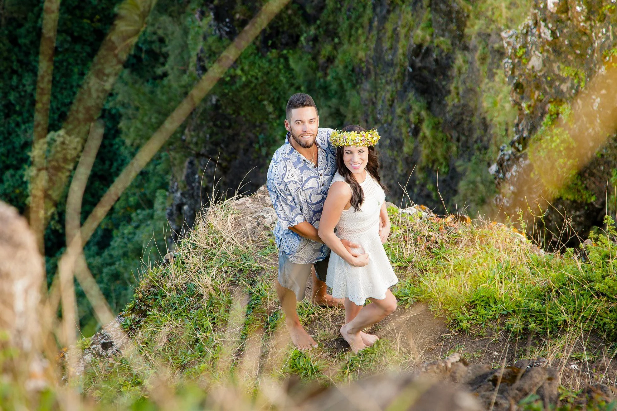 Spokane Engagement Photographer couple in forest