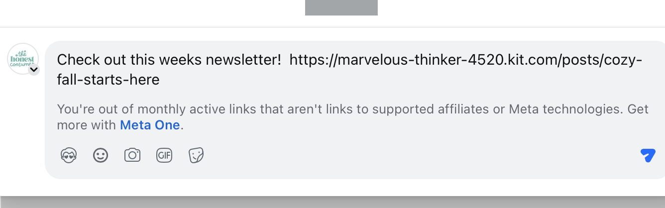 meta one out of links in comment