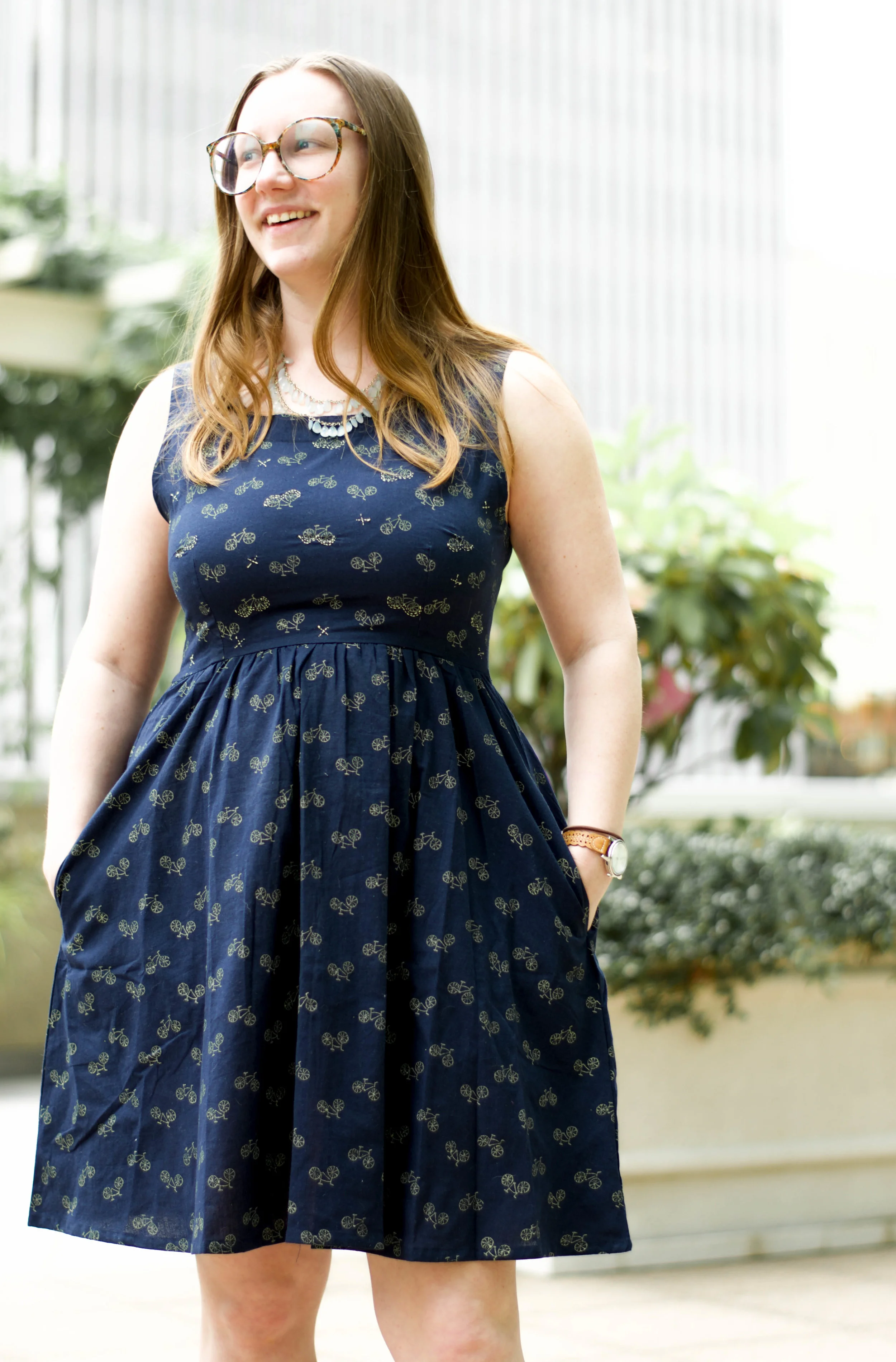 Ethically wearing Sydney Dress Bikes from Mata Traders + Retro Recycled Glasses from Retrospecced
