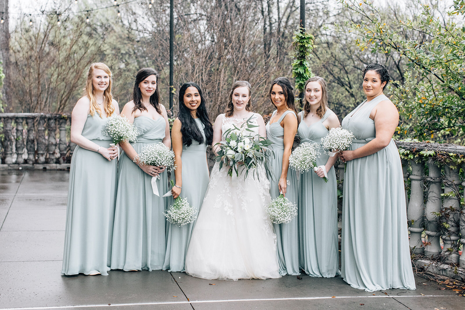 green grey bridesmaid dresses