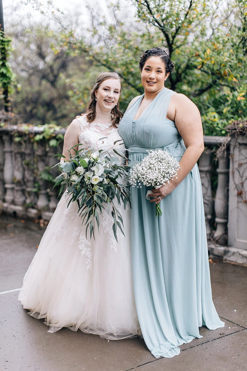 blue and white dresses for weddings White Over Dusty Blue Beach Wedding Dresses,See Through Casual Bridal Gown,WD00825, US12 / Champagne