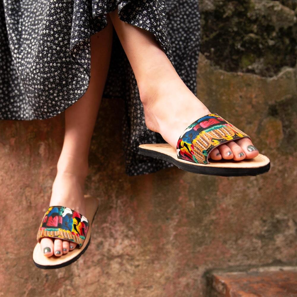 Deux Par Deux Girls Eye on Fashion Frill Sandals