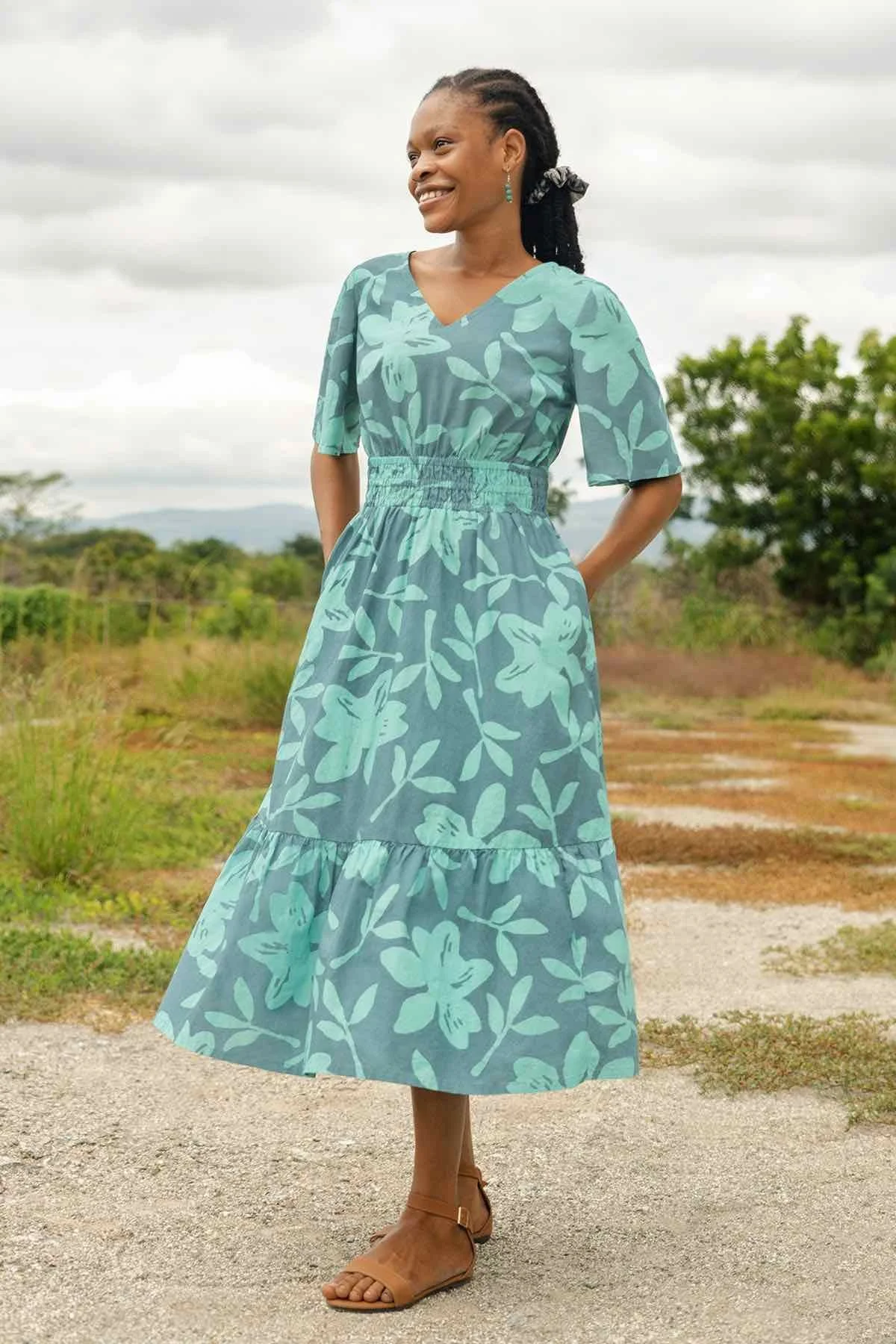 tropical dress from black owned brand