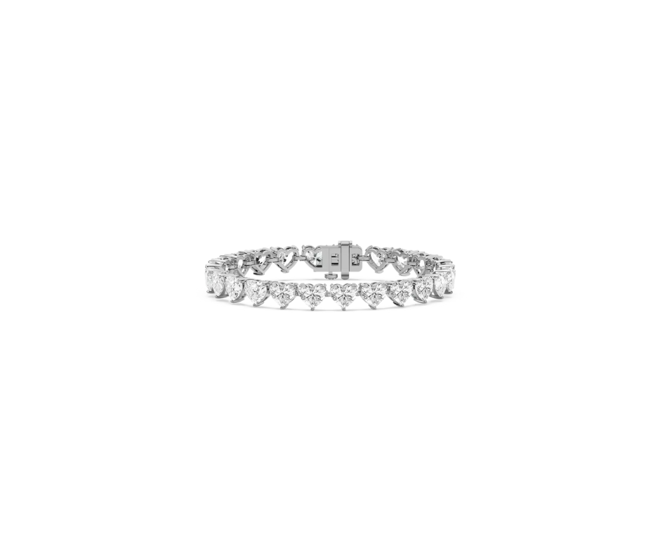 heart lab grown diamond tennis bracelet