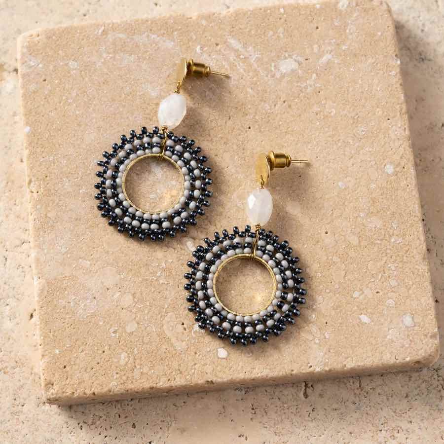 fair trade earrings black and white