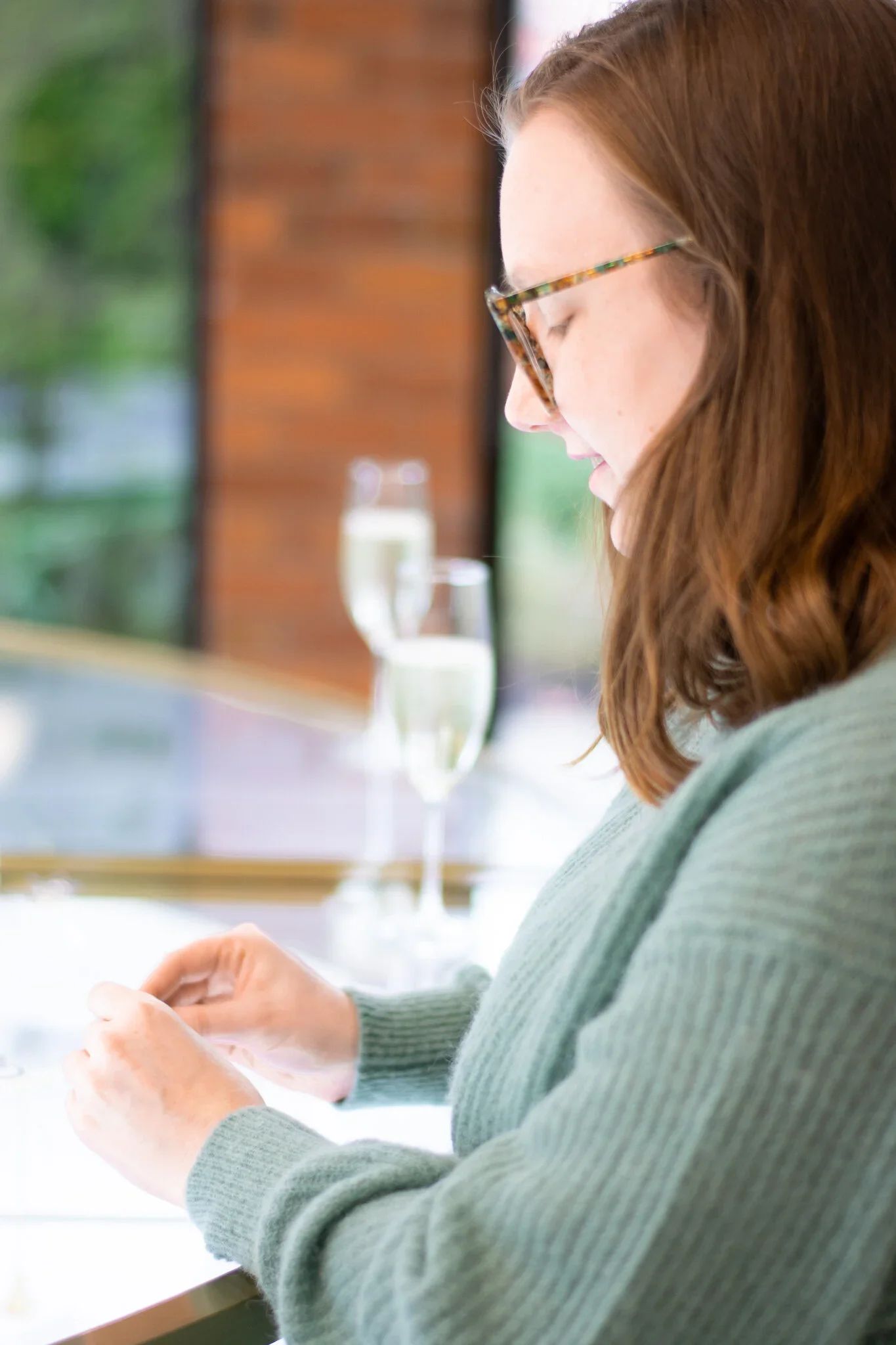 woman shopping for lab grown engagement ring