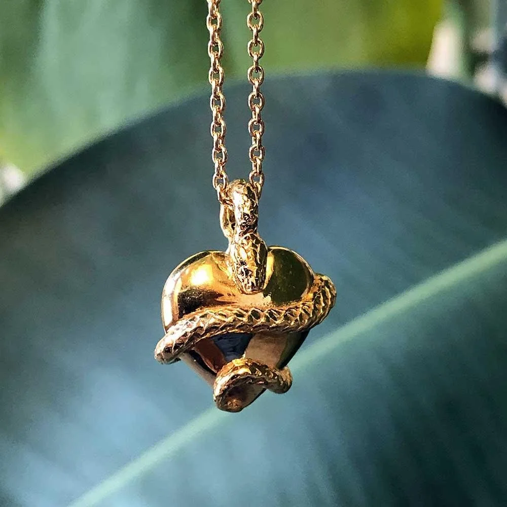 recycled gold heart charm necklace