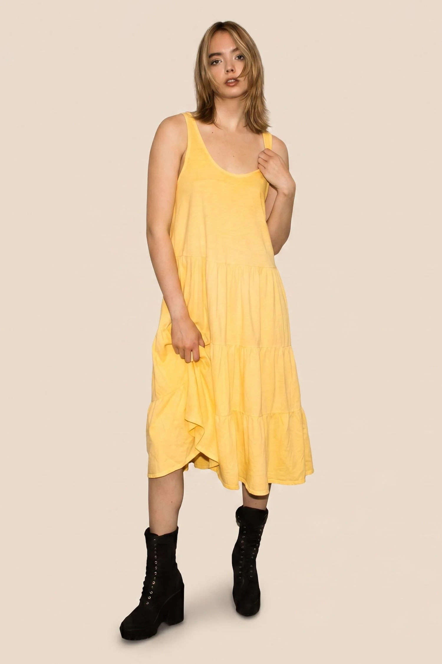 yellow organic fall dress