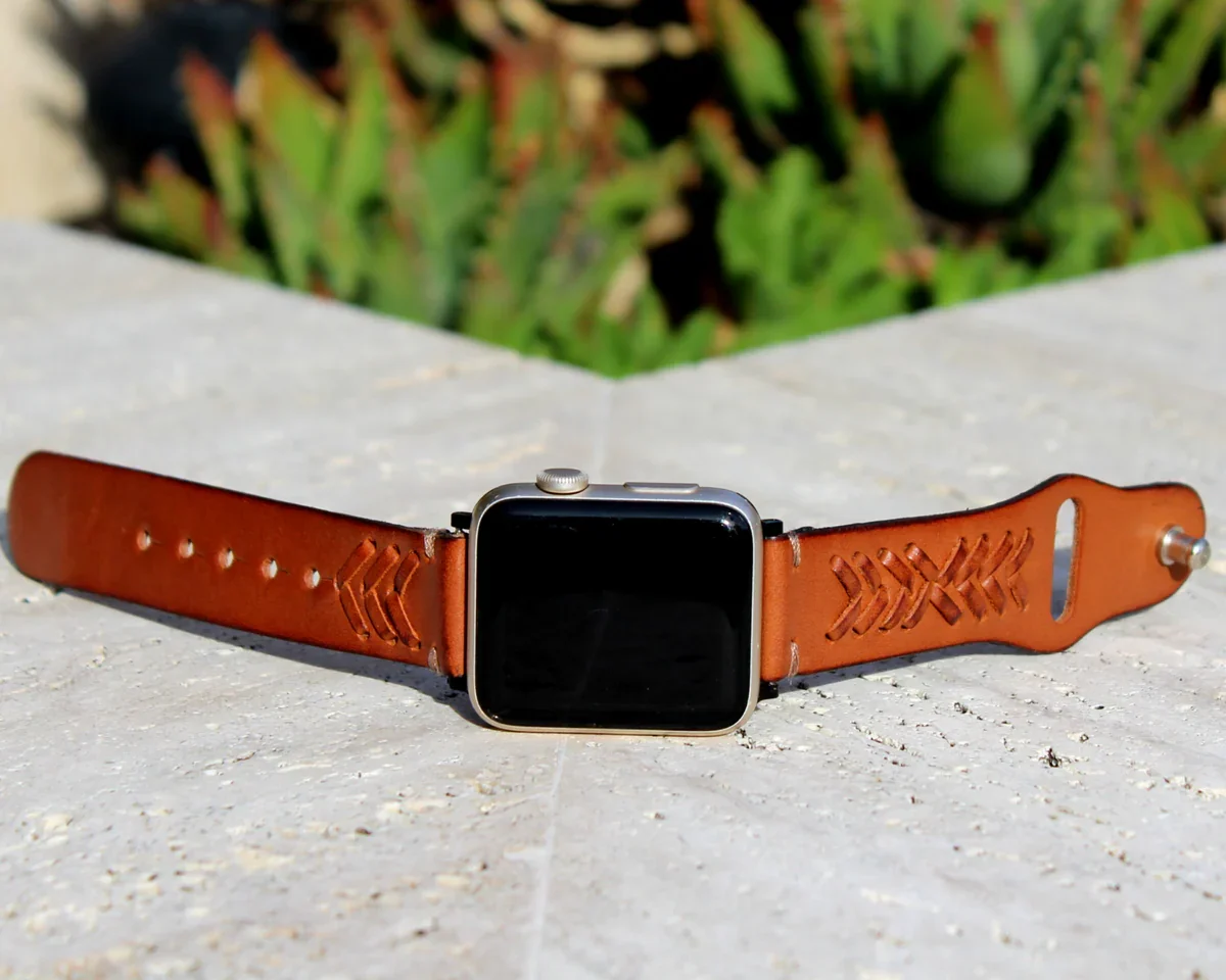 fair trade leather apple watch band