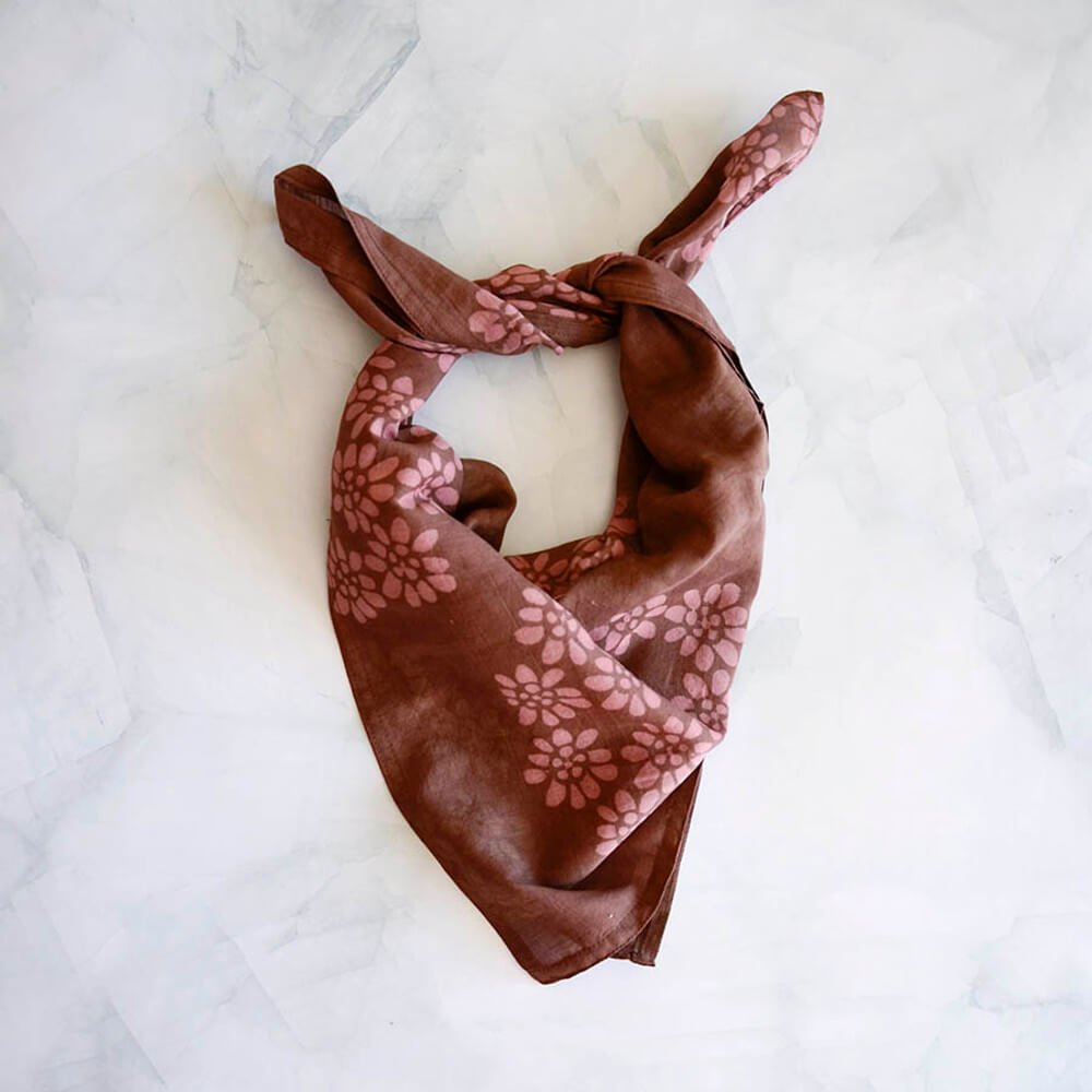 handmade naturally dyed red bandana gift idea