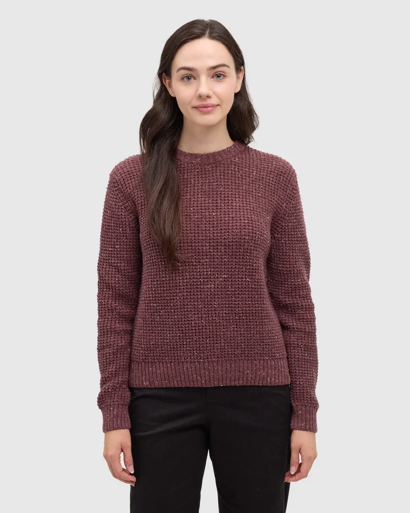 sustainable red sweater for fall