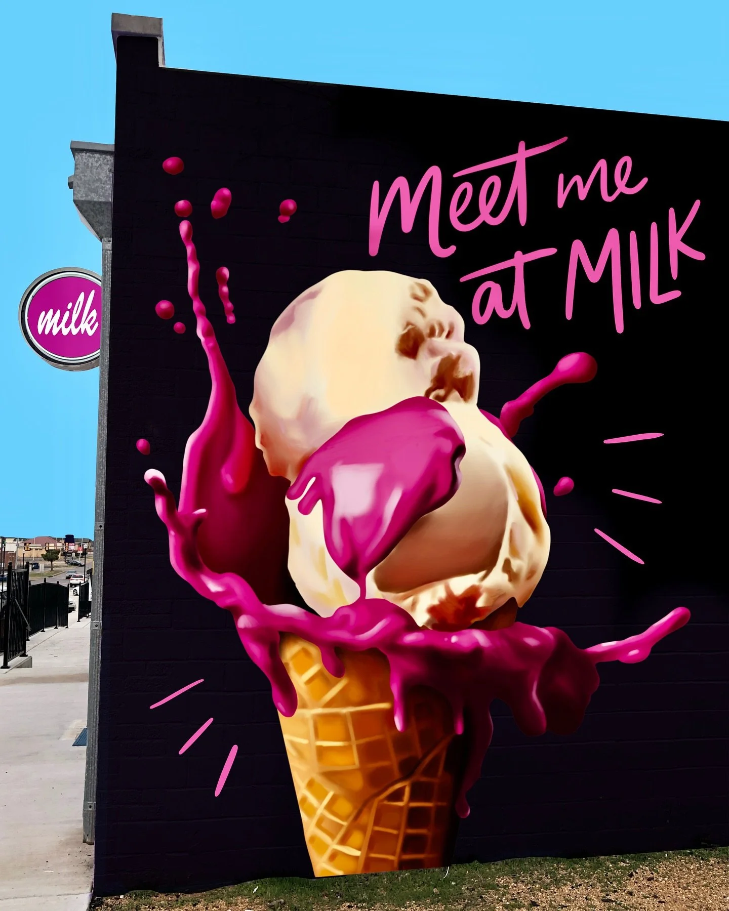 A delicious Mural mock-up featuring my fave @milkbarstore that I got to try in NYC a few years ago🍦@daneheins illustrated the ice cream, and I had to create a mural with it using their brand colors. How cute would this look on a wall?! Have @christi