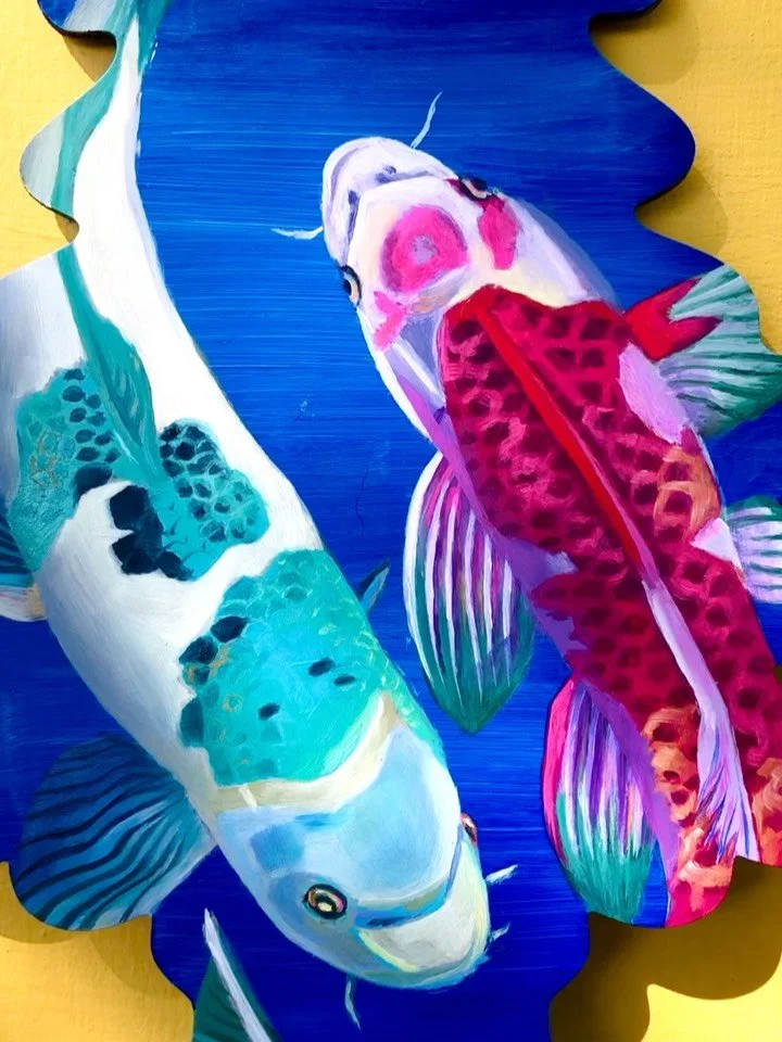 Perseverance 🌀This piece is dedicated to my mom who passed away from cervical cancer when I was 17. Her zodiac sign was Pisces, so it only felt fitting to paint a couple of koi fish as a tribute. Like the koi fish, she was strong, resilient and so b