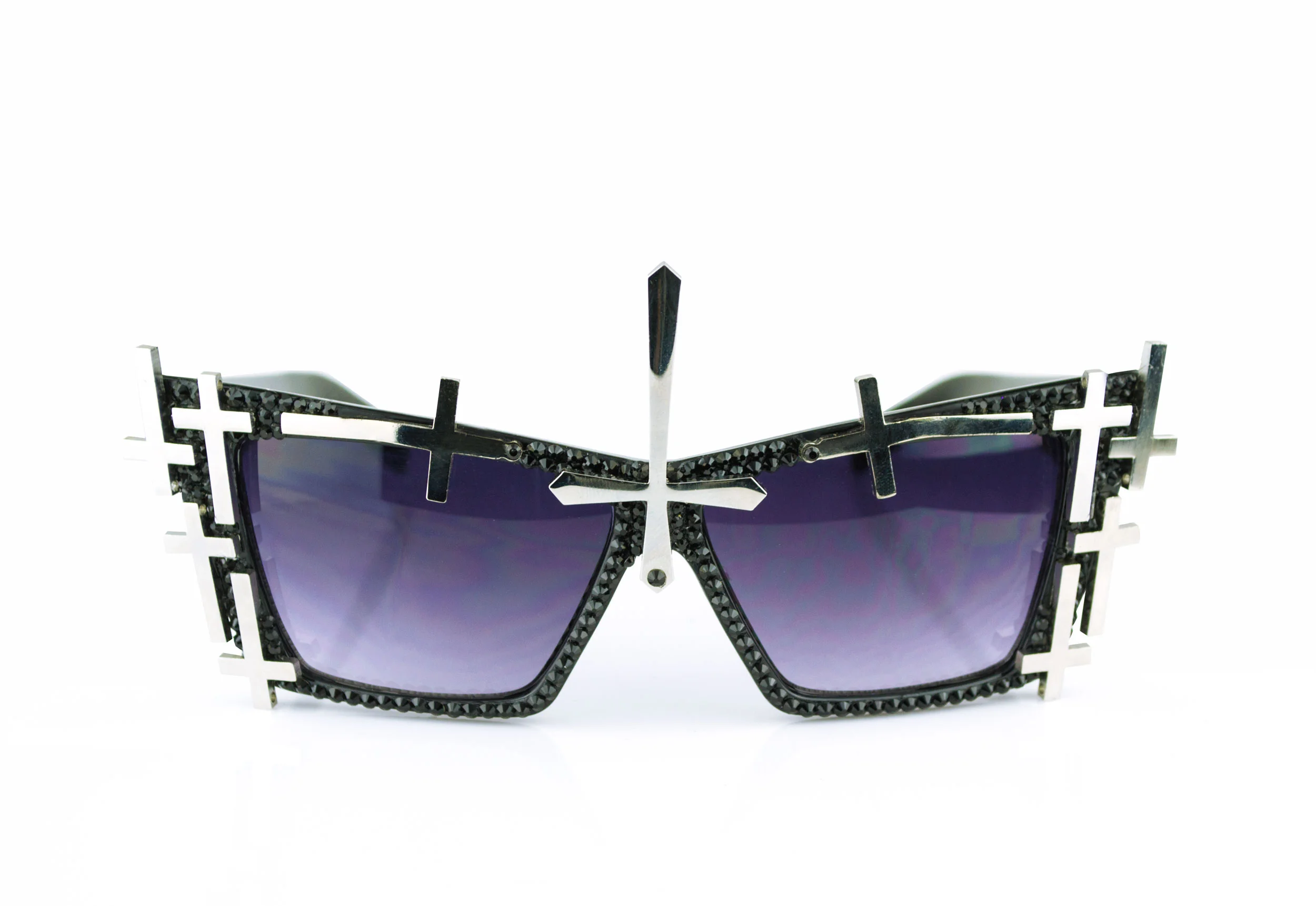 gothic cross sunglasses with swarovski crystals
