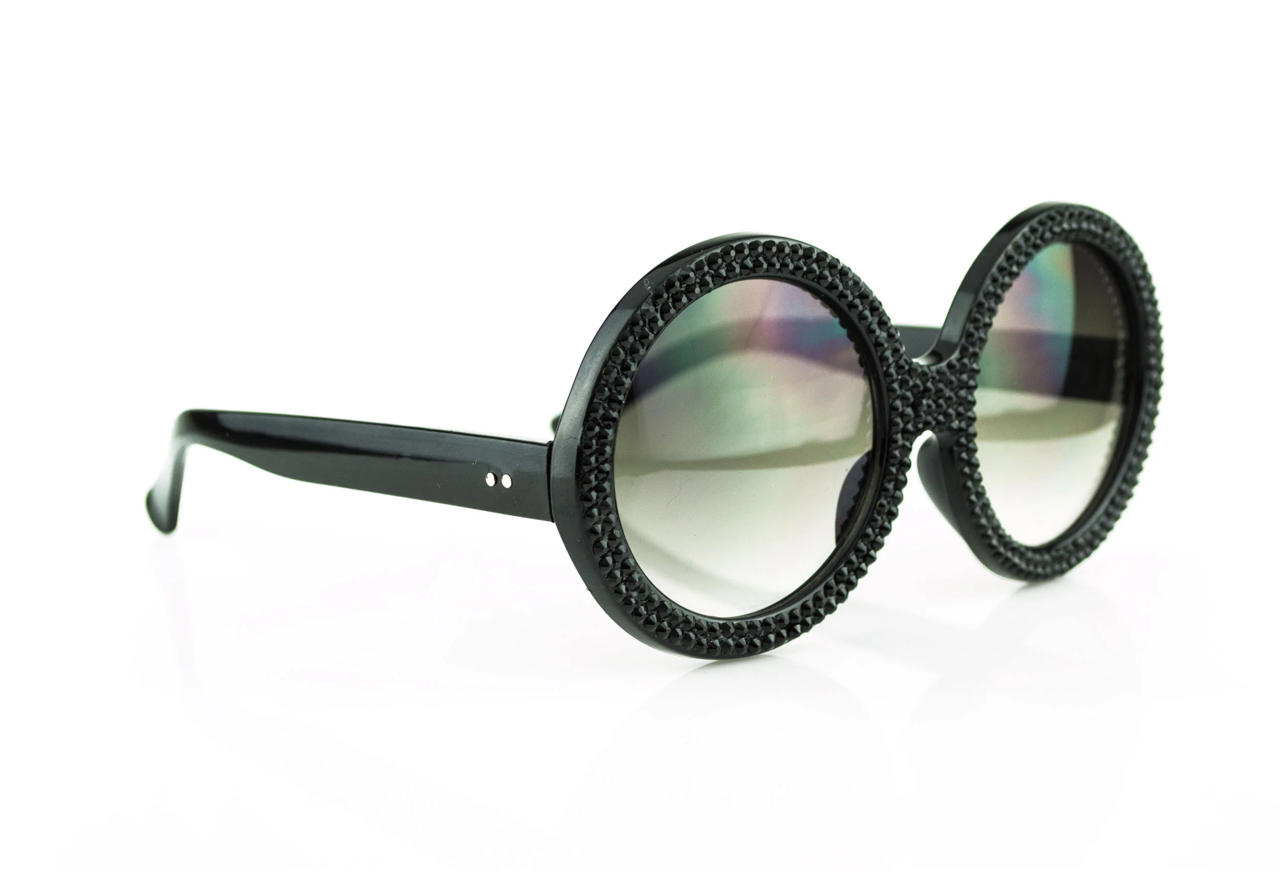 round sunglasses with swarovski crystals