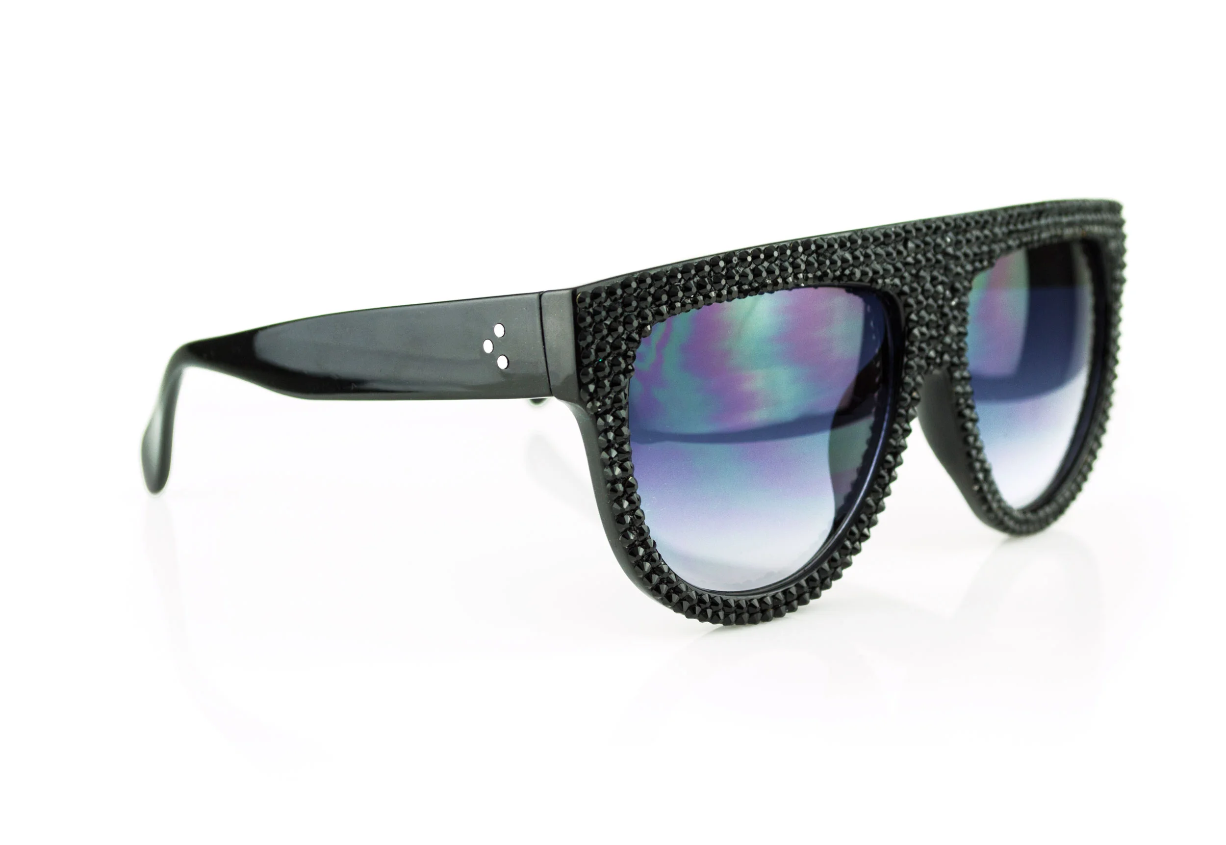 flat top aviator sunglasses with swarovski crystals