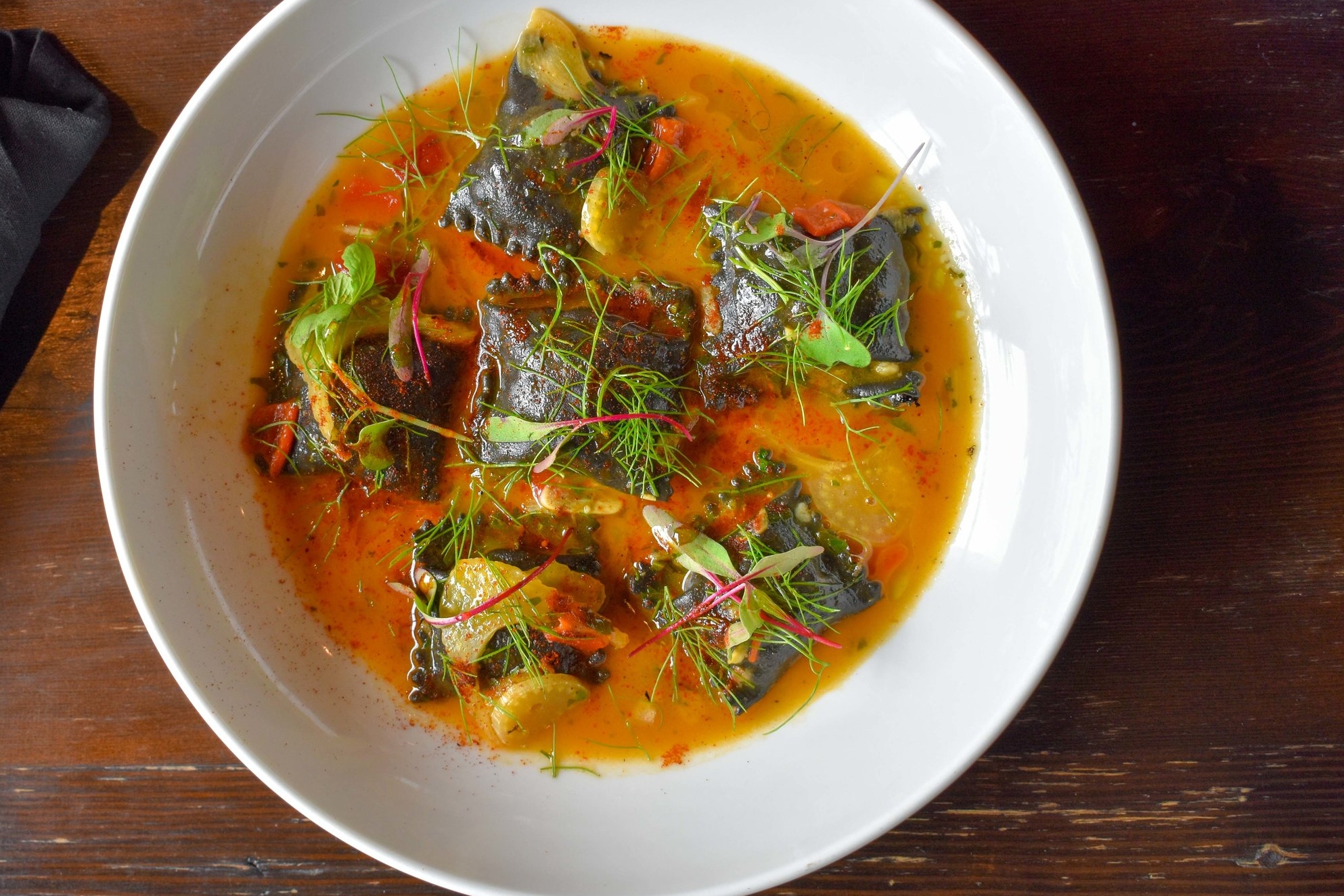 Shrimp & Fennel Agnolotti Nero Tapa Toro