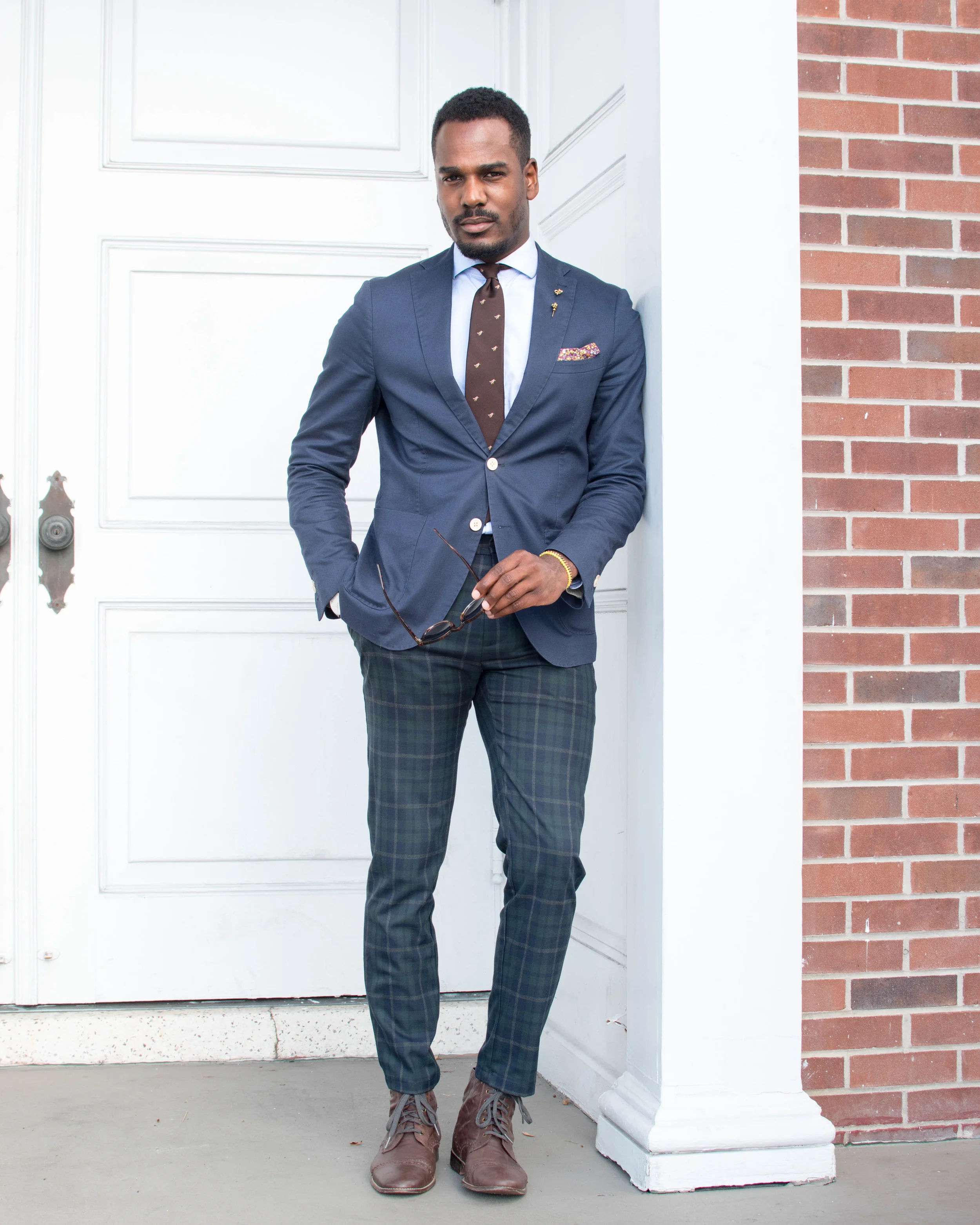 navy blazer mens style tartan