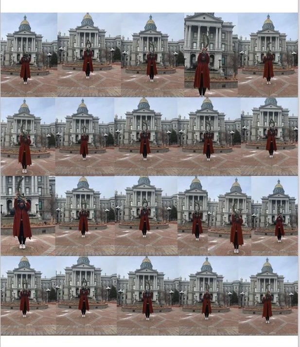 “LAND’S GONNA CHANGE HANDS” AMIRI BARAKA TRIBUTE3’X15’ JUNIPER + JUTE2020INSTALLED IN FRONT OF DENVER’S CAPITOL AND THEN FLOATED DOWN CHERRY CREEK TRAIL