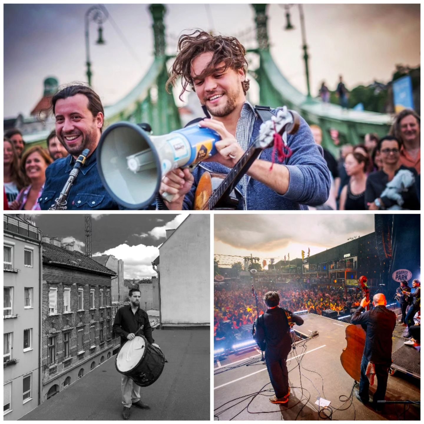 🌐 Here are the band&rsquo;s five favorite spots in Budapest ❣️⬜🟢
1. T&oacute;th &Aacute;rp&aacute;d s&eacute;t&aacute;ny / Buda Castle
2. Szabads&aacute;g bridge 
3. D&ouml;brentei street / Tab&aacute;n
4. The area of tram 19 
5. J&oacute;kai garde