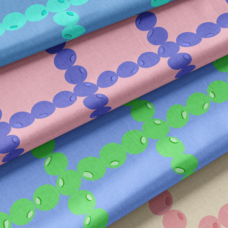 Blueberry Check pattern bundle, four colorways, by Yoana Wiman