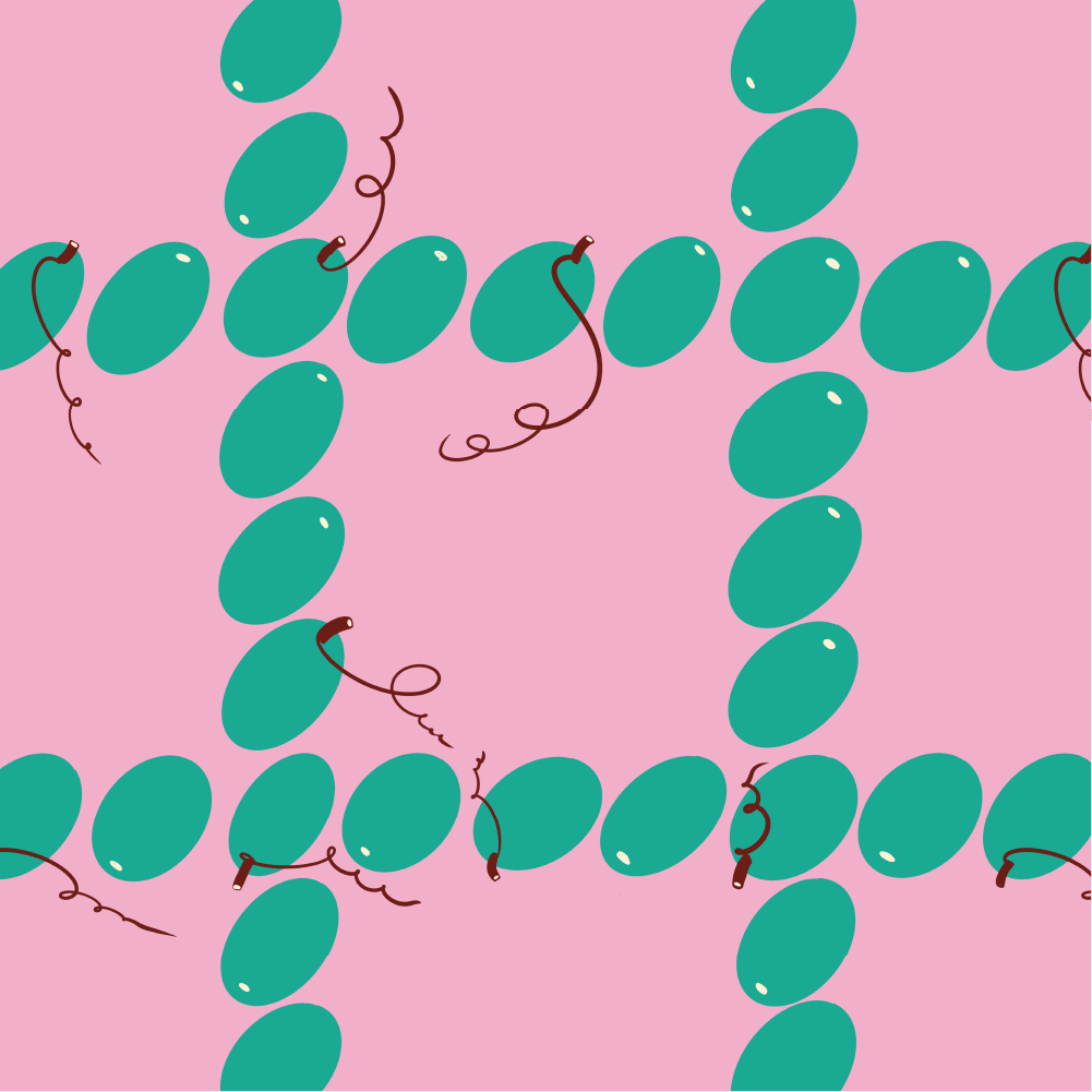 Grapes Check in Teal and Pink seamless pattern by Yoana Wiman