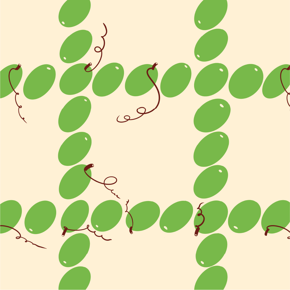 Grapes Check in Green seamless pattern by Yoana Wiman