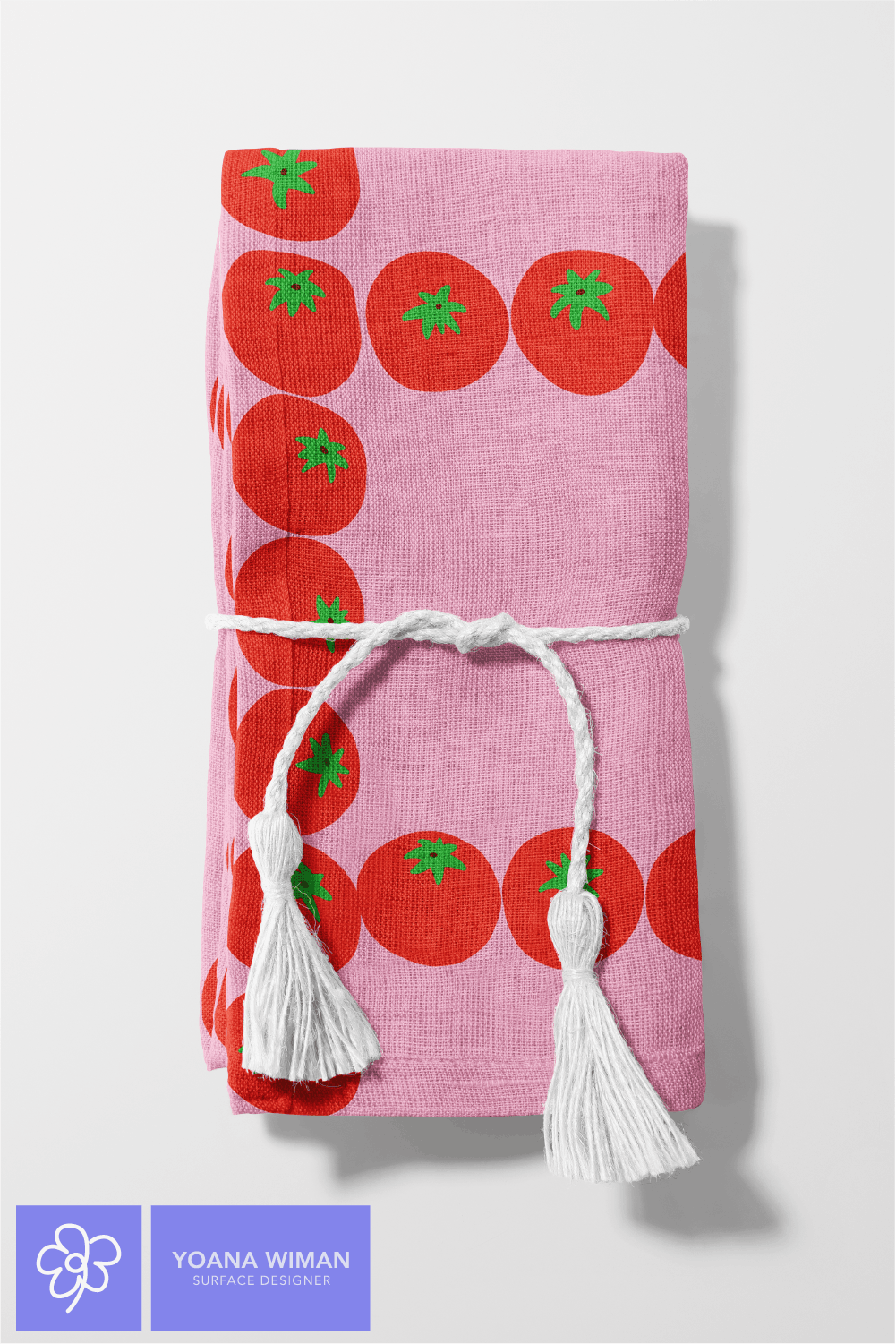 Table linens with the fruity grid pattern by Yoana Wiman