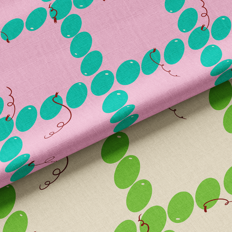 Grapes Check pattern bundle, two colorways, by Yoana Wiman