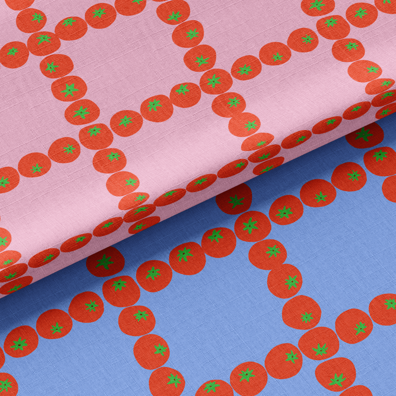 Tomatoes Check pattern bundle, two colorways, by Yoana Wiman