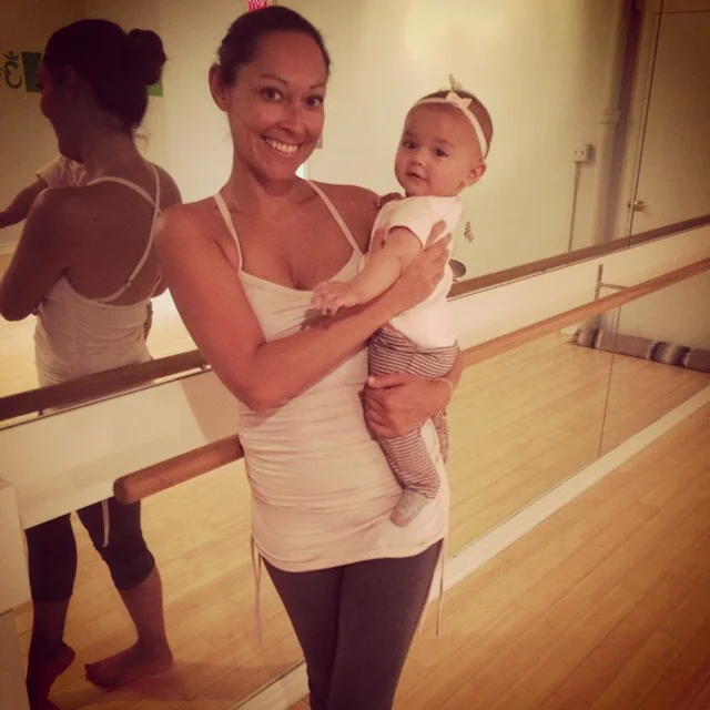 Teaching my Baby and Barre class. With my niece after loosing all my baby weight