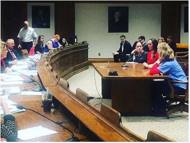 Testifying in front of the Joint Committee on Health and Public Service and the Massachusetts State House