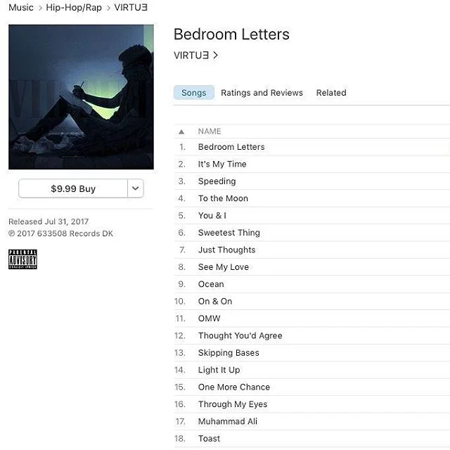 The wait is over.. #BEDROOMLETTERS is here!!!! Download the album LINK IN BIO
.
.
.
.
.
.
.
#supportyourartist #itunes #gold #platinum #artist #music #applemusic #spotify #virtue #virtuemusic #tellyourmom #tellyoursister #tellyourgrandma #passion #ra