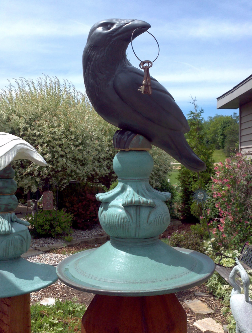 Detail, Garden Totem, Raven Holds the Key