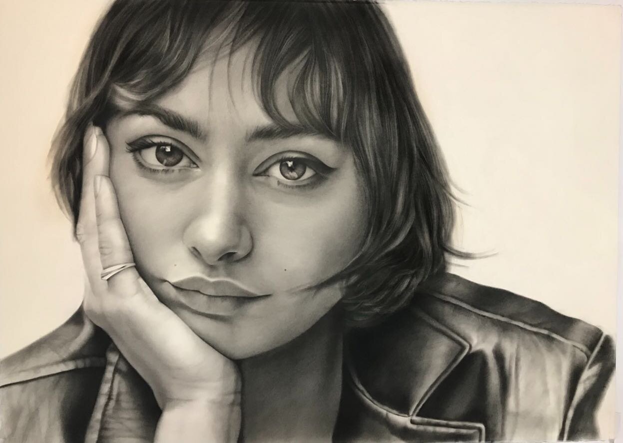 Charcoal drawing, @taylorlashae .  Thanks to @michael_christofas for photographing the artwork in the studio.