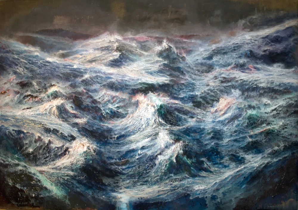Tempesta, 2014, tecnica mista su tela, 150x200 cm