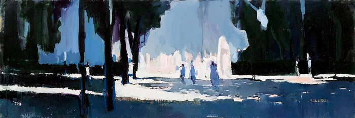 Galleria Borghese, 2005, olio su tela, 50x150 cm