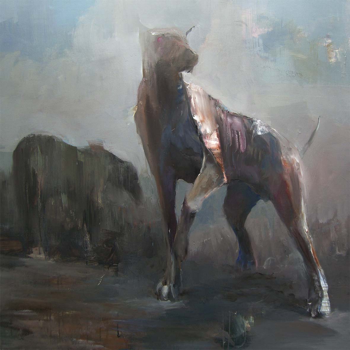 A life. II, 2016, olio su tela, 100x100 cm