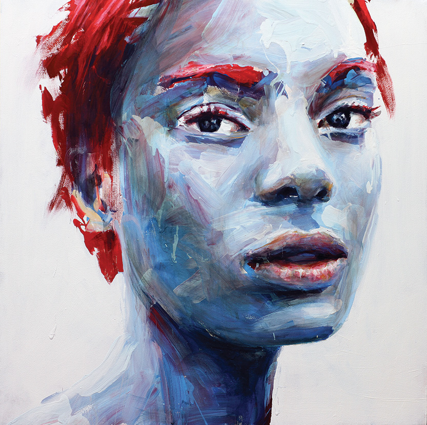 Blue Love, 2018, acrilico su tela, 80x80 cm