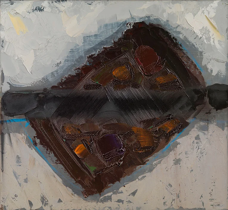 Morte della Terra 8 (dopo Braque), 1983, olio su pannello, 100x110 cm