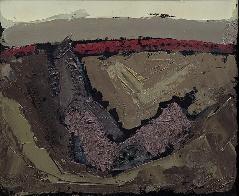 TRENO 1, 1978, olio su legno, 50x60 cm