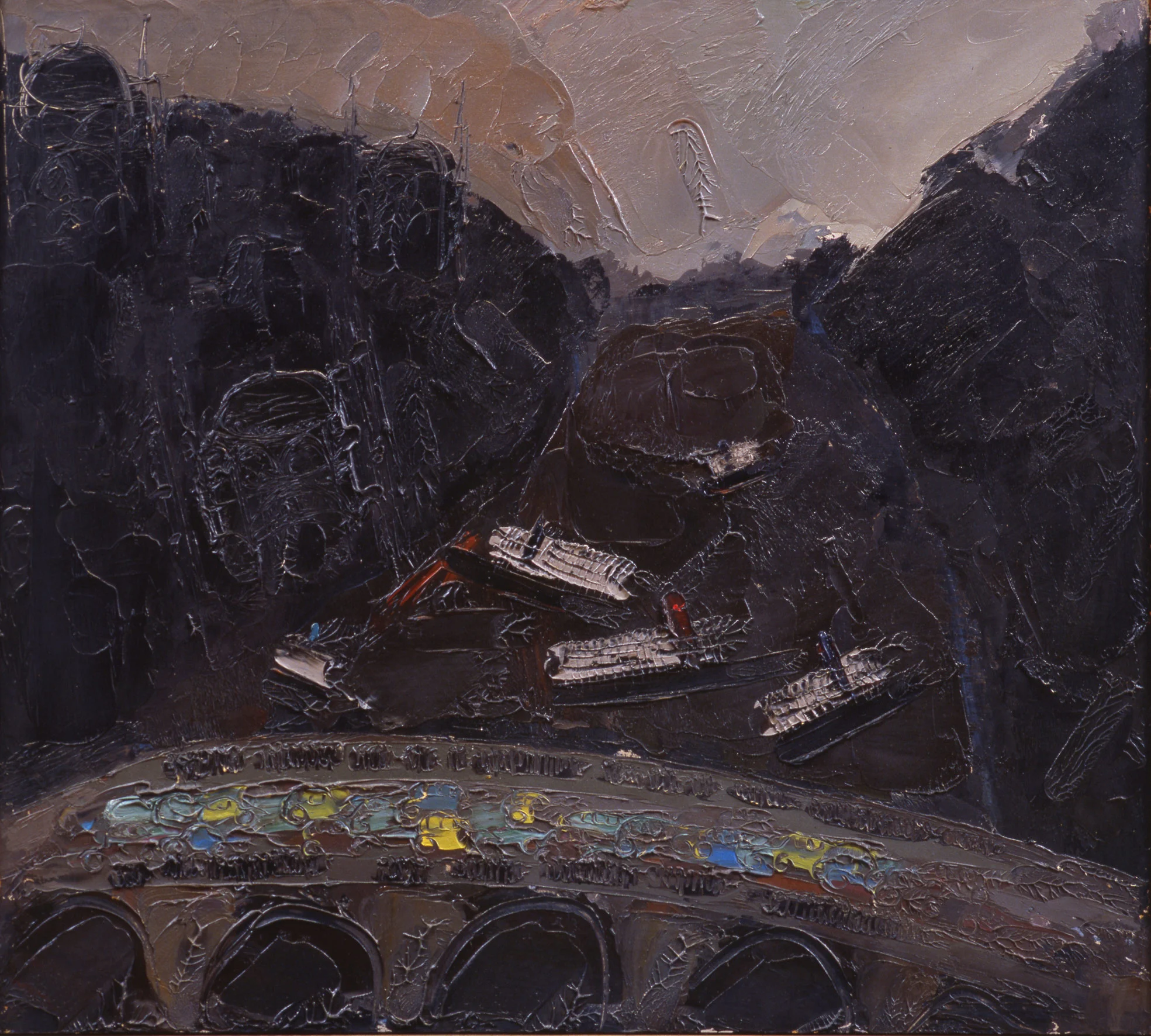 ISTAMBUL 1, 1974, olio su pannello, 84x94 cm