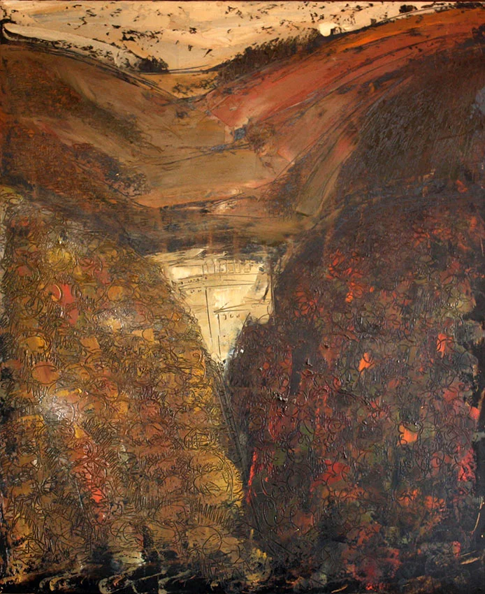 Eremo delle carceri, 1960, olio su masonite, 120x100 cm