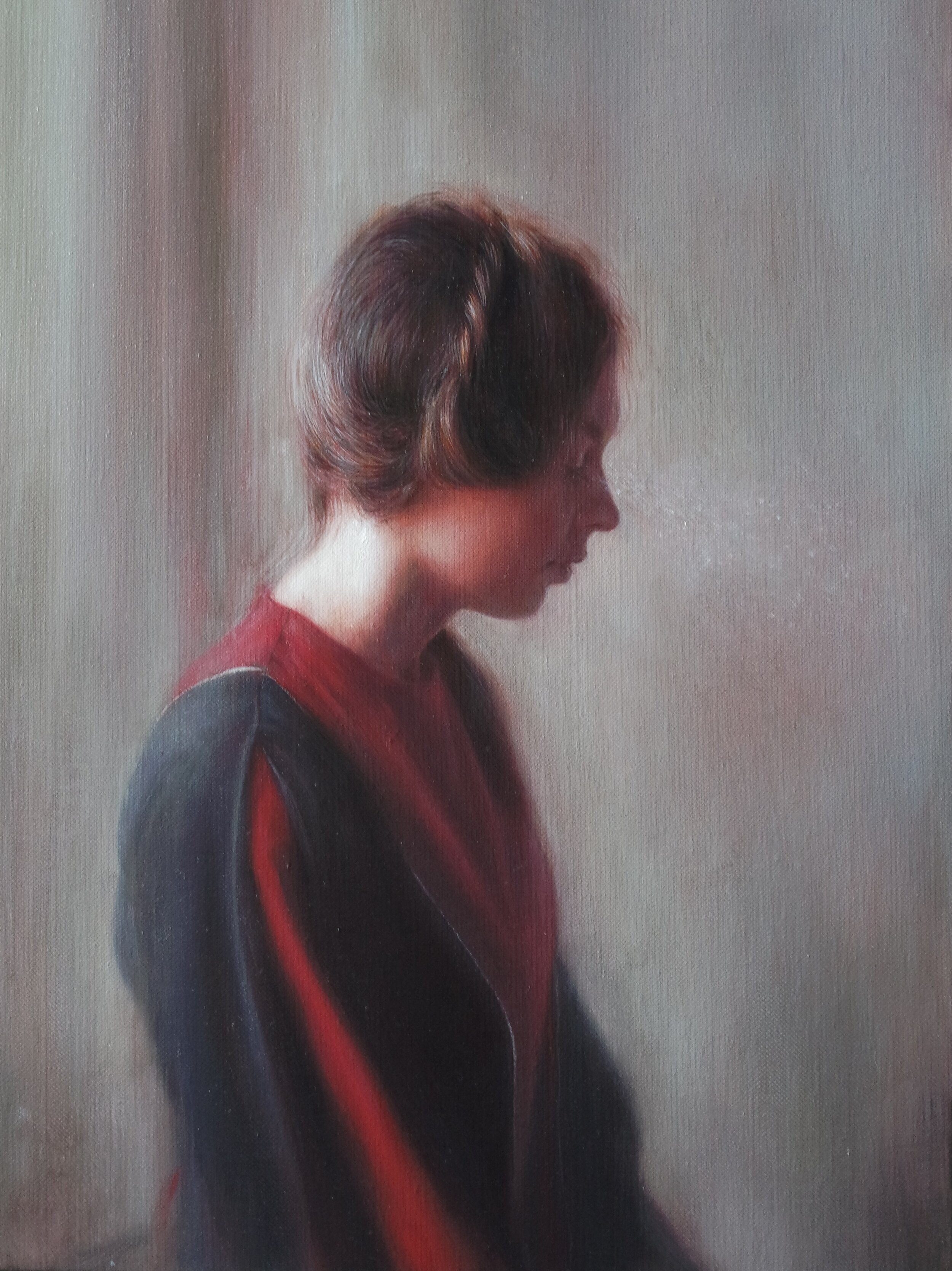 Red portrait, 2018, olio su lino, 46x33 cm